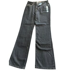 Calvin Klein Jeans Black Wide Leg Denim 100% Cotton 12oz Vintage NWT Size 6